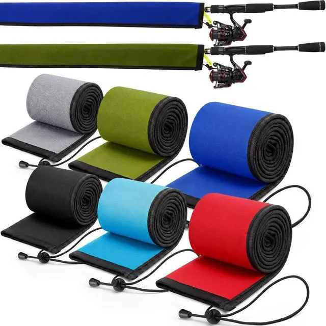Main image of Neoprene Fishing Rod Sleeves, 2.5MM Thick Tangle-Free Covers, Protective Sock for Spinning Casting Rods, Travel Storage