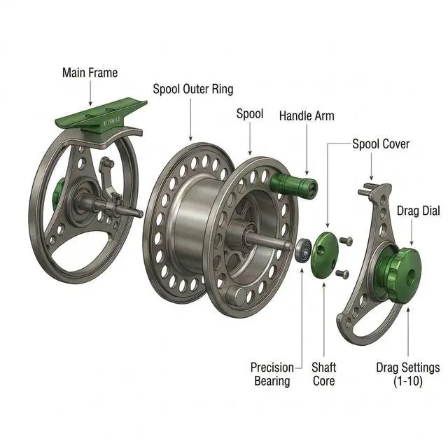 Alt view image 3 of 7 - Fly Fishing Reel with Aluminum Alloy Body 5/6wt Die Cast Pre-Loaded Fly Reel with Line Combo for Trout Bass Carp Pike Panfish