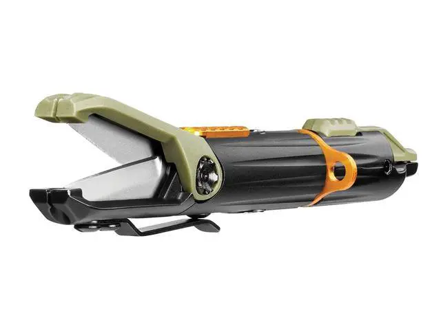 Alt view image 3 of 7 - Gear LineDriver - Fishing Line Multitool with Spinning Line Vise, Tether Ring, Eyelet Clearing Spike, Hook Threader, Scissors & Split Shot Crimper - Premium Fishing Gear