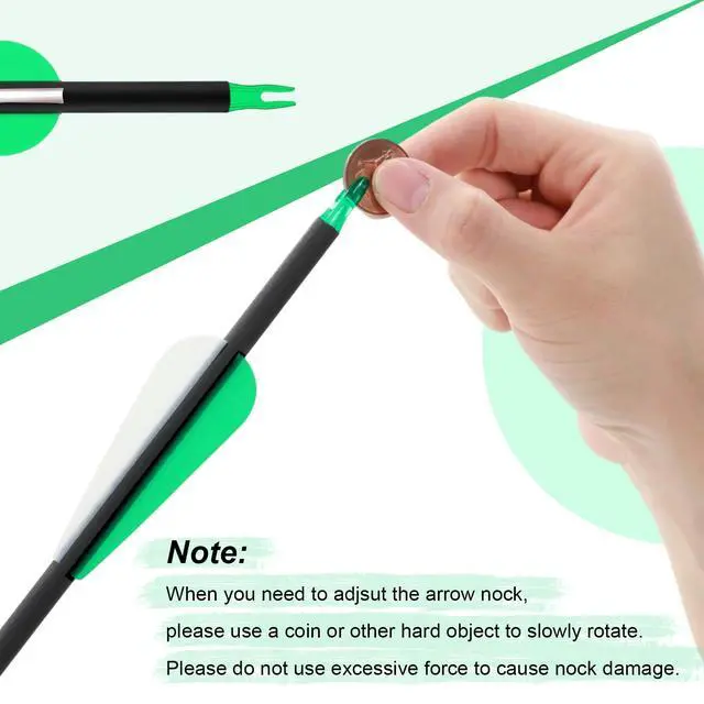 Alt view image 5 of 7 - 24 Pcs 31.5 Inch Arrows for Compound Bow Hunting Arrows Carbon Arrows with 3 Inch Plastic Arrow Feathers and Removable Tips 500-600 Spine Archery Target Arrows for Recurve Bow