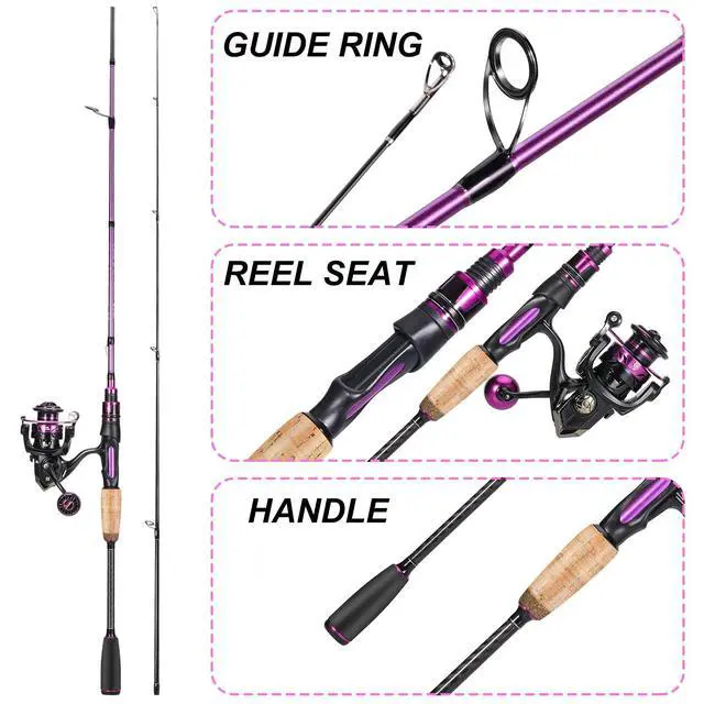 Alt view image 5 of 7 - Spinning Combo, Medium Heavy Fishing Pole and 2000 Spinning Reel Set, Fishing Rod and Reel Commbo for Bass Fishing Tackle