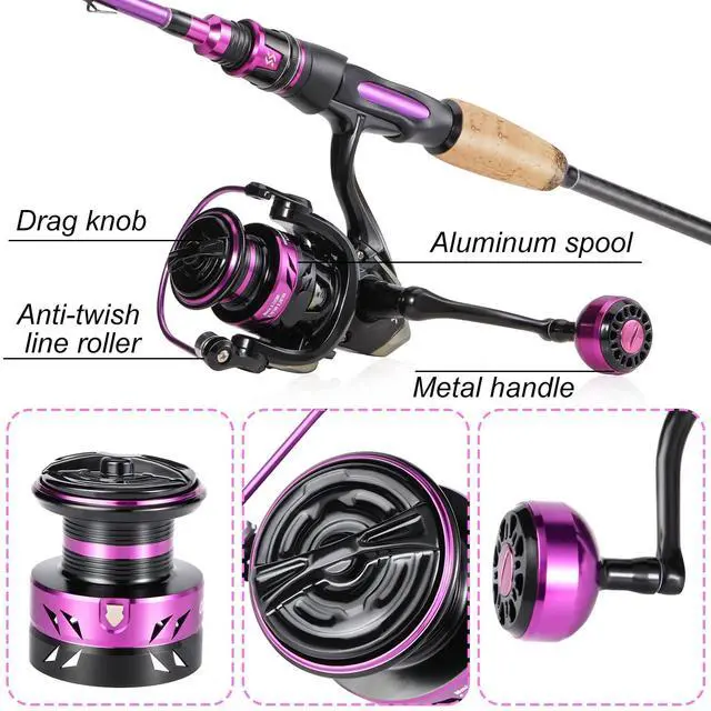 Alt view image 6 of 7 - Spinning Combo, Medium Heavy Fishing Pole and 2000 Spinning Reel Set, Fishing Rod and Reel Commbo for Bass Fishing Tackle