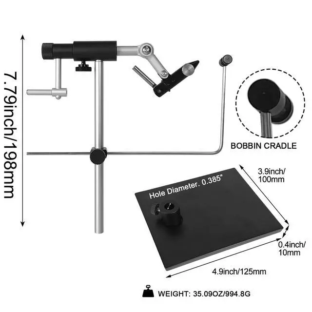 Alt view image 4 of 6 - TrueGrip Fly Tying Vise with 360° Rotary Function Smooth Ball Bearing System, Adjustable Tension, Durable Hook Jaws (Fits 26 to 4/0)