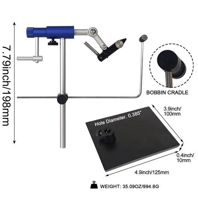 Alt view image 3 of 6 - TrueGrip Fly Tying Vise with 360° Rotary Function Smooth Ball Bearing System, Adjustable Tension, Durable Hook Jaws (Fits 26 to 4/0)