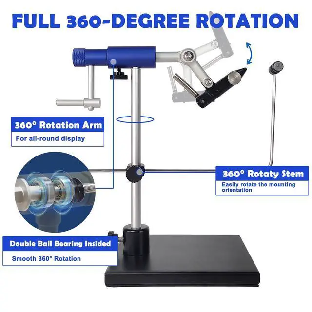 Alt view image 4 of 6 - TrueGrip Fly Tying Vise with 360° Rotary Function Smooth Ball Bearing System, Adjustable Tension, Durable Hook Jaws (Fits 26 to 4/0)