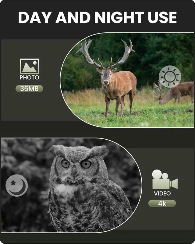 Alt view image 4 of 7 - Night Vision Binoculars for Adults: 4K Video Recorder - 12H Continuous Recording - 16X Digital Zoom - 9-Level Infrared - 250m/820ft Dark View Wildlife & Outdoor Gifts for Men, Dad, Husband