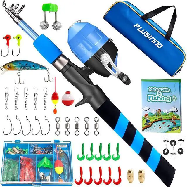 Main image of Kids Fishing Pole, Portable Telescopic Fishing Rod and Reel Combo Kit - with Spincast Fishing Reel Tackle Box for Boys, Girls, Youth