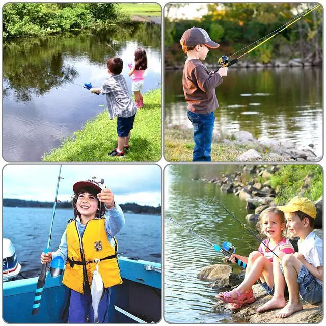 Alt view image 7 of 7 - Kids Fishing Pole, Portable Telescopic Fishing Rod and Reel Combo Kit - with Spincast Fishing Reel Tackle Box for Boys, Girls, Youth