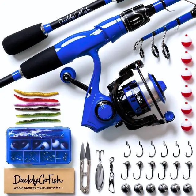 Main image of Spinning Fishing Rod and Reel Combo Set with Tackle Box | Kids Fishing Pole | Carbon Fiber Telescopic Fishing Rod Kit | Spinning Reel for Travel Saltwater Freshwater Fishing Gear Kit