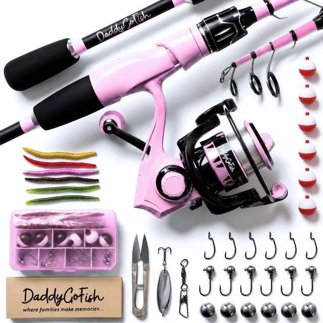 Main image of Spinning Fishing Rod and Reel Combo Set with Tackle Box | Kids Fishing Pole | Carbon Fiber Telescopic Fishing Rod Kit | Spinning Reel for Travel Saltwater Freshwater Fishing Gear Kit