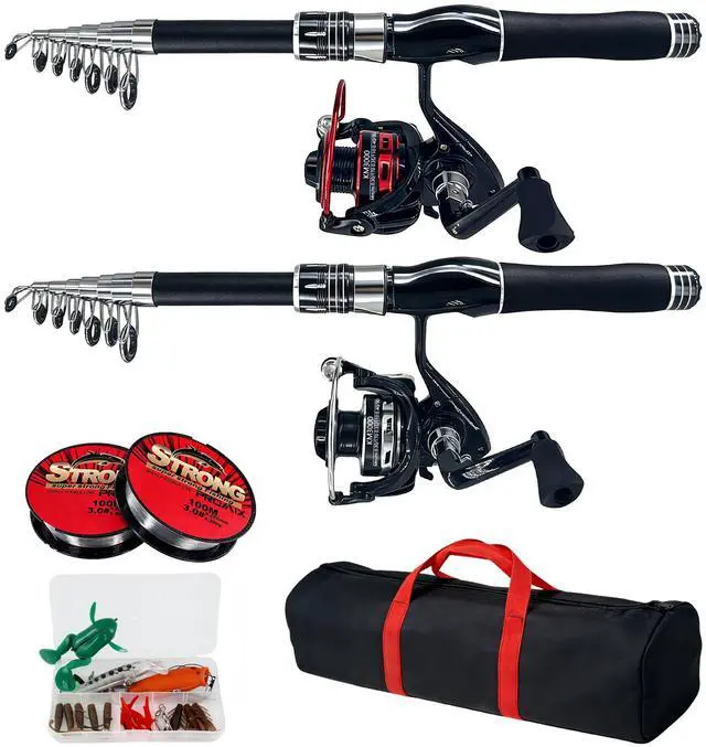 Main image of Fishing Rod, 6.9ft 2Pcs Telescopic Fishing Pole Set, Spinning Rod and Reel Combo with Carrier Bag Freshwater Fishing Rod and Reel Combos Kits Fishing Gear