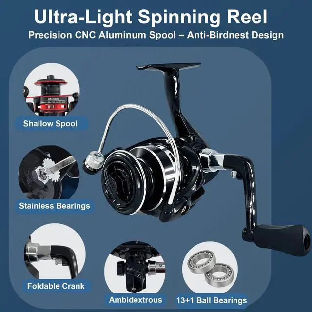 Alt view image 4 of 7 - Fishing Rod, 6.9ft 2Pcs Telescopic Fishing Pole Set, Spinning Rod and Reel Combo with Carrier Bag Freshwater Fishing Rod and Reel Combos Kits Fishing Gear
