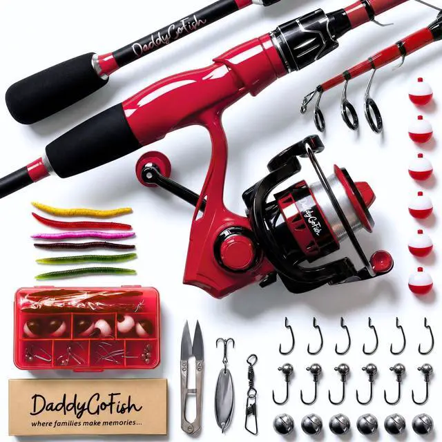 Main image of Spinning Fishing Rod and Reel Combo Set with Tackle Box | Kids Fishing Pole | Carbon Fiber Telescopic Fishing Rod Kit | Spinning Reel for Travel Saltwater Freshwater Fishing Gear Kit