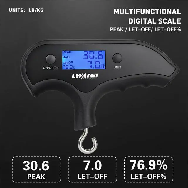 Alt view image 2 of 6 - Bow Scale, 110lbs High-Accuracy Archery Compound Bow Draw Weight Scale with Peak/Hold/Let-Off Function