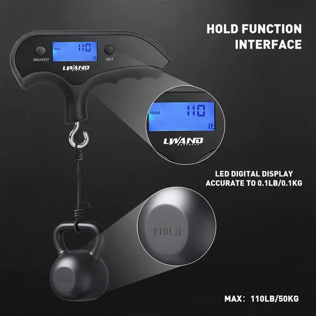 Alt view image 4 of 6 - Bow Scale, 110lbs High-Accuracy Archery Compound Bow Draw Weight Scale with Peak/Hold/Let-Off Function