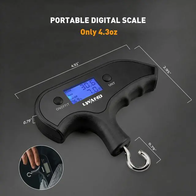 Alt view image 6 of 6 - Bow Scale, 110lbs High-Accuracy Archery Compound Bow Draw Weight Scale with Peak/Hold/Let-Off Function