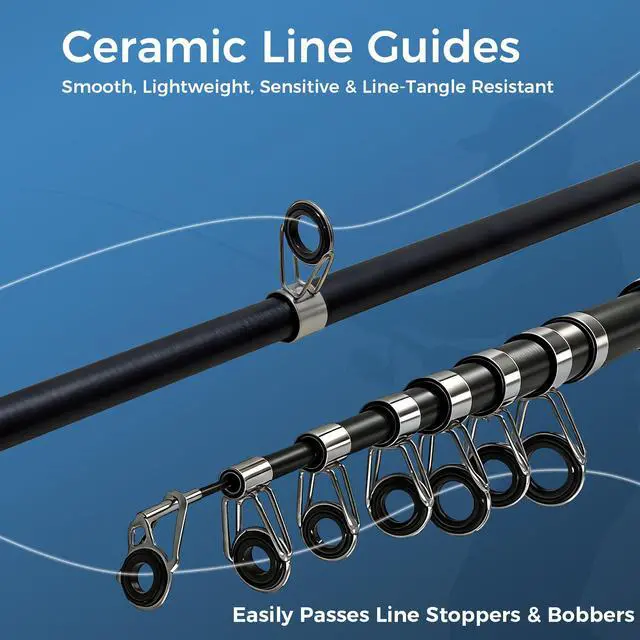 Alt view image 5 of 7 - Fishing Rod, 6.9ft 2Pcs Telescopic Fishing Pole Set, Spinning Rod and Reel Combo with Carrier Bag Freshwater Fishing Rod and Reel Combos Kits Fishing Gear