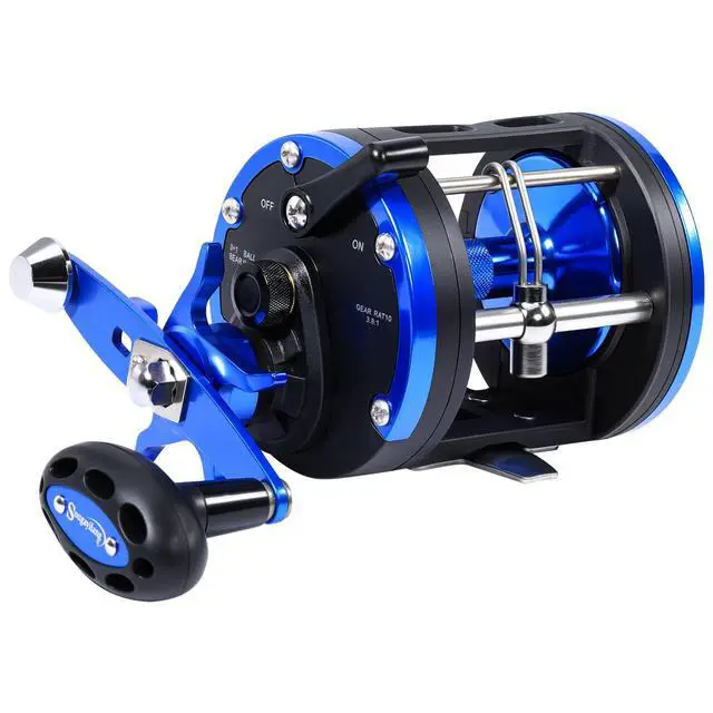 Alt view image 2 of 7 - Trolling Reel & Conventional Fishing Reel - Saltwater Level Wind Reel with Smooth Drag, Heavy Duty Boat & Ocean Fishing Reel for Sea Bass, Grouper, Salmon
