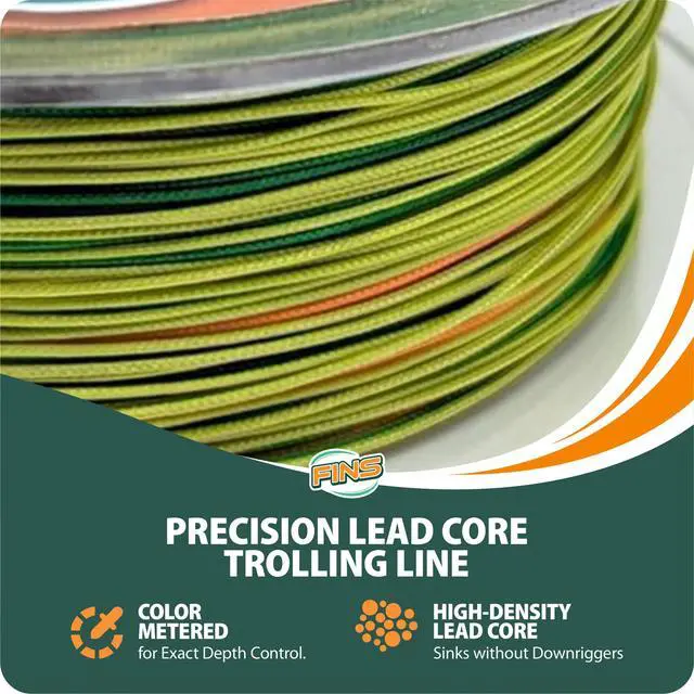 Alt view image 2 of 7 - Lead Core Trolling Braided Fishing Line, Metered, Made in USA