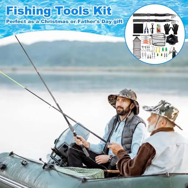 Alt view image 6 of 7 - 51 Pcs Fishing Rods Combo 6.89ft Telescopic Freshwater Pole Set with Plier Lip Gripper Lures Carrier Bag Pre Loaded Spinning Reel with Freshwater Rod Reel Kit Father Men Gift