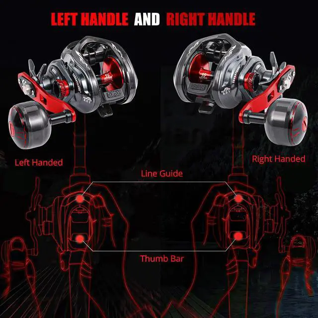 Alt view image 3 of 7 - Baitcasting Reel, 7.0:1 Gear Ratio Super Smooth Power, 9 + 1 Shielded Ball Bearings Anti-Corrosion Baitcaster Reel Fishing Reel