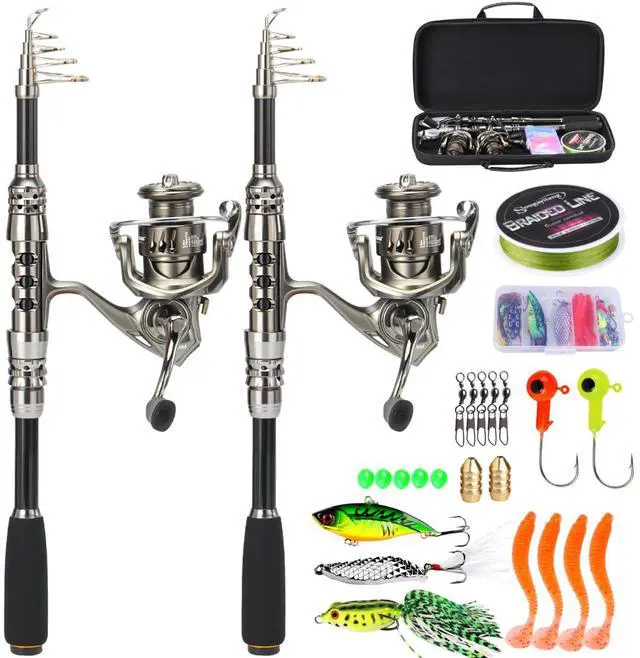 Main image of Fishing Rod and Reel Combo 5.9FT Telescopic Carbon Fiber Fishing Pole with 12+1 BB Spinning Reel, Saltwater Freshwater Kit