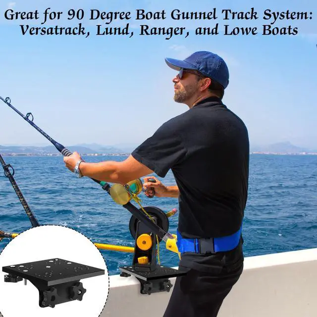 Alt view image 6 of 6 - Universal Aluminum Downrigger Bracket for 45/90 Degree Boat Track System Lund Sport Track Downrigger Mount Fishing Accessories
