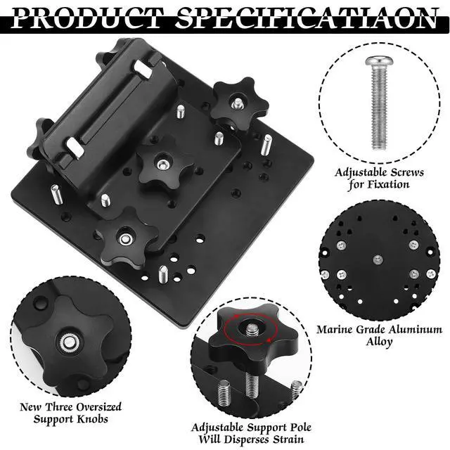 Alt view image 3 of 6 - Universal Aluminum Downrigger Bracket for 45/90 Degree Boat Track System Lund Sport Track Downrigger Mount Fishing Accessories