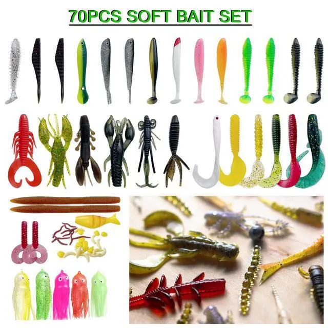 Alt view image 5 of 7 - Fishing Lures Kit with Tackle Box Included Crankbait, Minnow, Spinnerbaits, Spoons, Soft Lures, Jigs, Hooks, Bait Rigs, Weights Sinkers, Topwater Lures Freshwater Saltwater 346/353Pcs