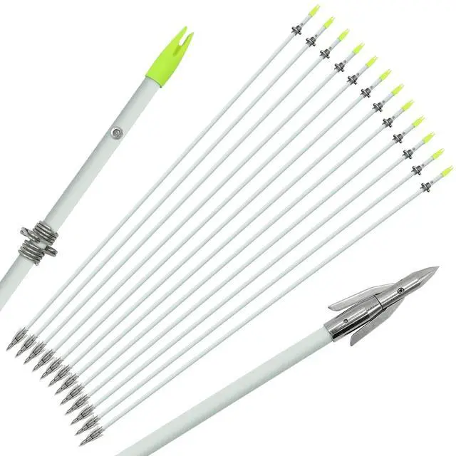 Main image of 6 PCS/12PCS 36 Inch Bowfishing Arrows 8mm Fishing Arrow Fiberglass Arrow with Broadhead for Slingshot Archery Hunting Fishing