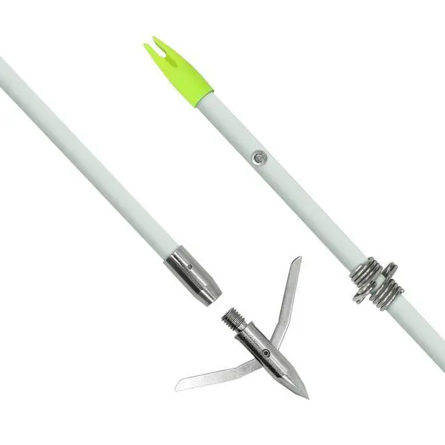 Alt view image 6 of 7 - 6 PCS/12PCS 36 Inch Bowfishing Arrows 8mm Fishing Arrow Fiberglass Arrow with Broadhead for Slingshot Archery Hunting Fishing