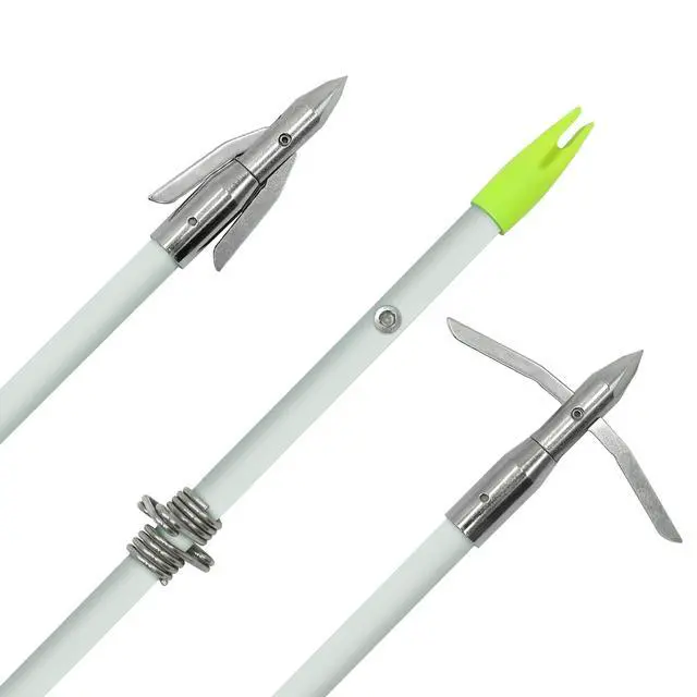 Alt view image 7 of 7 - 6 PCS/12PCS 36 Inch Bowfishing Arrows 8mm Fishing Arrow Fiberglass Arrow with Broadhead for Slingshot Archery Hunting Fishing