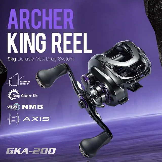 Alt view image 2 of 7 - GKA200 Baitcasting Fishing Reel - 7.1:1/8.1:1 High-Speed Gear Ratio, 20LB Carbon Drag, 30Levels Magnet Braking System, Low Profile Design with Dual spools for Freshwater/Saltwater Fishing
