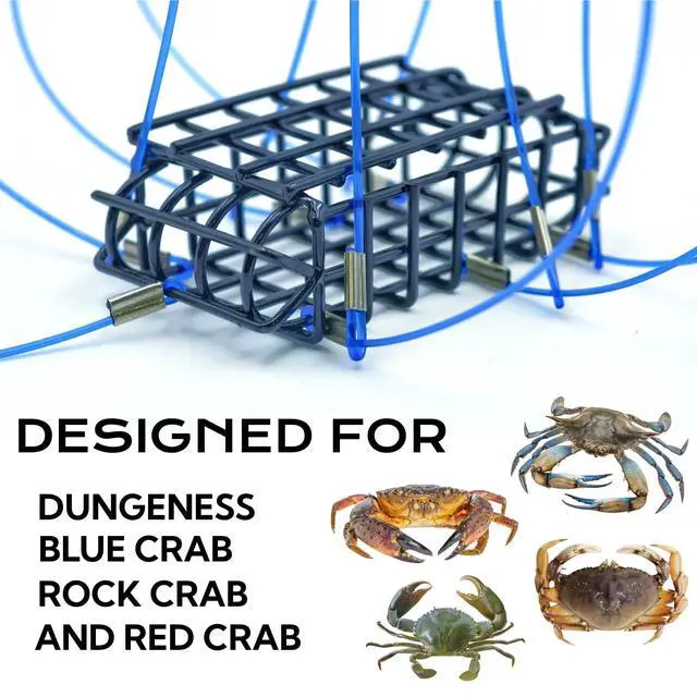 Alt view image 2 of 6 - 6-Loops Crab Trap for Fishing Pole, Crab Snare for Dungeness, Rock and Blue Crabs (3 Pack Cage)