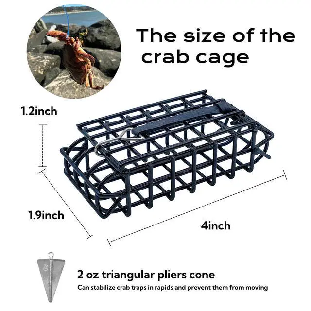 Alt view image 3 of 6 - 6-Loops Crab Trap for Fishing Pole, Crab Snare for Dungeness, Rock and Blue Crabs (3 Pack Cage)