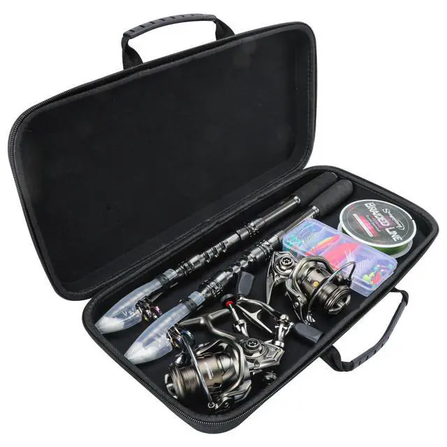 Alt view image 2 of 7 - Fishing Rod and Reel Combo 5.9FT Telescopic Carbon Fiber Fishing Pole with 12+1 BB Spinning Reel, Saltwater Freshwater Kit