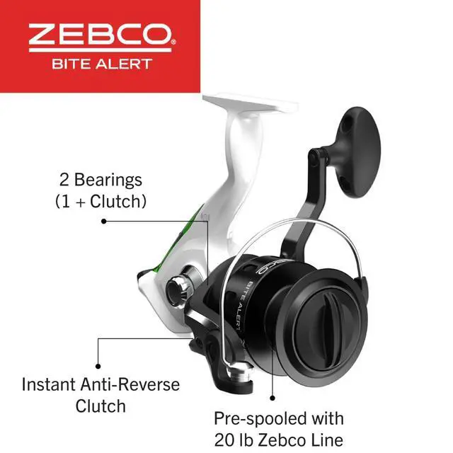 Alt view image 4 of 7 - Bite Alert Spinning Reel and 2-Piece Fishing Rod Combo
