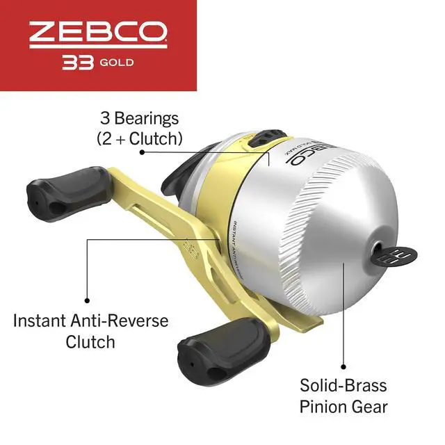 Alt view image 4 of 7 - 33 Spincast Reel and 2-Piece Fishing Rod Combo, Fiberglass Rod with Comfortable Split-Grip Cork Handle, Instant Anti-Reverse Fishing Reel