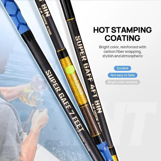 Alt view image 6 of 7 - Carbon Fiber Fishing Gaff Saltwater Fish Gaff with S316 Stainless Steel Fishing Hook
