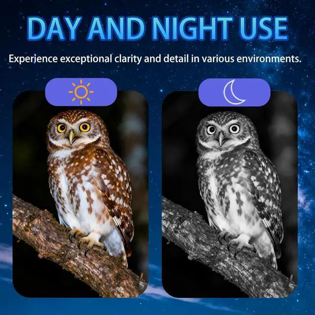 Alt view image 6 of 7 - Night Vision Goggles with 4000mAh Rechargeable Battery & 32GB Card, Backlit Buttons Infrared Night Vision Binoculars, Gifts for Men/Dad/Husband/Him, Camping Gear (Black)