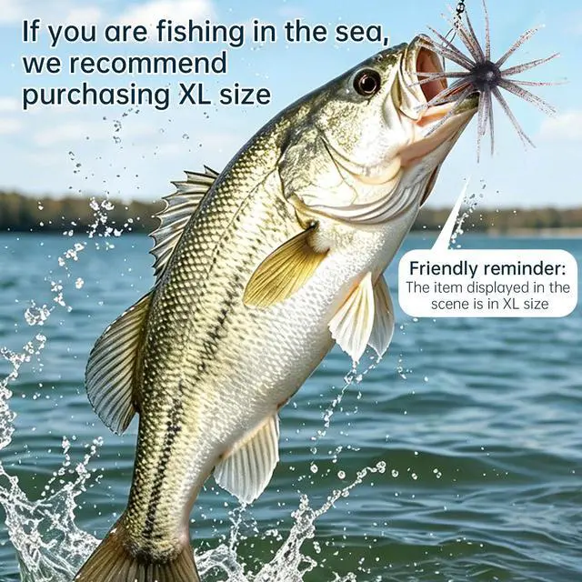 Alt view image 5 of 6 - 20 PCS Urchin baits for bassfishing, Multi Tentacle Sea Urchin Fishing Lures, for Saltwater Freshwater Trout Bass Redfish Grouper Inshore Offshore Fishing