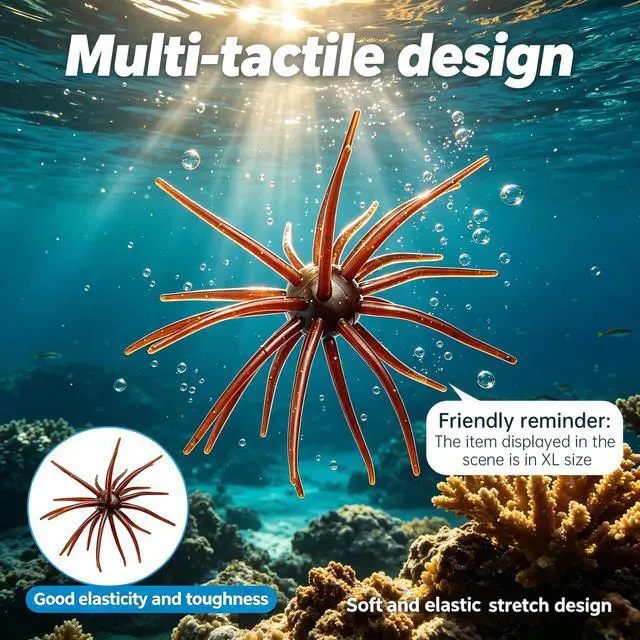 Alt view image 6 of 6 - 20 PCS Urchin baits for bassfishing, Multi Tentacle Sea Urchin Fishing Lures, for Saltwater Freshwater Trout Bass Redfish Grouper Inshore Offshore Fishing