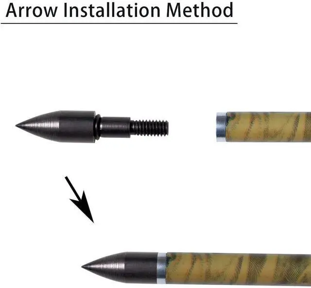 Alt view image 4 of 7 - 31Inch Carbon Arrow, Practice Hunting Arrows, Camo Turkey Feather Fletching, Arrows for Compound & Recurve Bow with Removable Tips Adjustable Nocks
