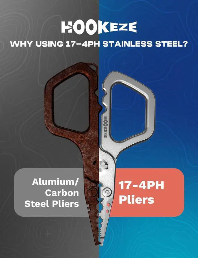 Alt view image 5 of 7 - 17-4 Fishing Pliers, Saltwater Resistant Fishing Scissors,Tungsten Cutters, Knot Tying Tool with Lanyard, Split Ring Hook Remover, Gifts for Men