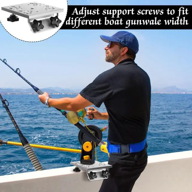 Alt view image 6 of 6 - Universal Aluminum Downrigger Bracket for 45/90 Degree Boat Track System Lund Sport Track Downrigger Mount Fishing Accessories