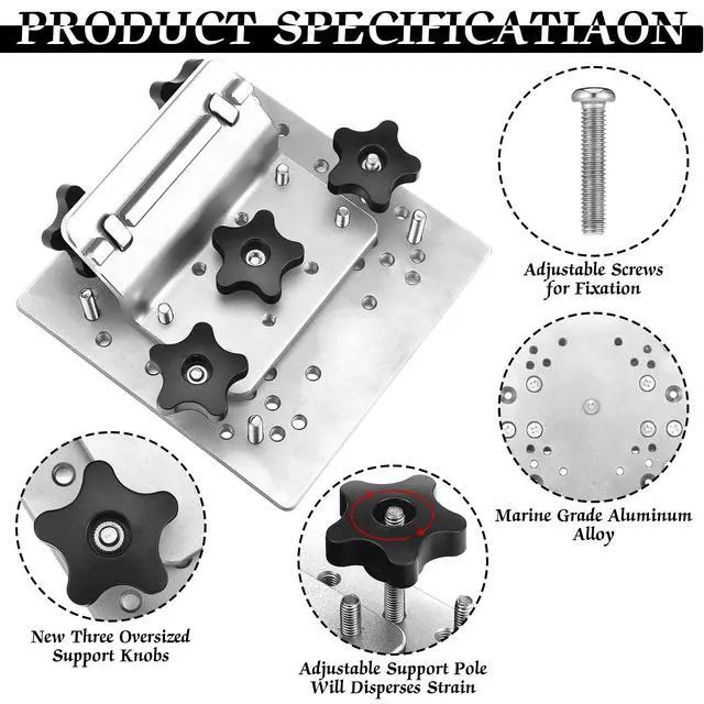 Alt view image 3 of 6 - Universal Aluminum Downrigger Bracket for 45/90 Degree Boat Track System Lund Sport Track Downrigger Mount Fishing Accessories