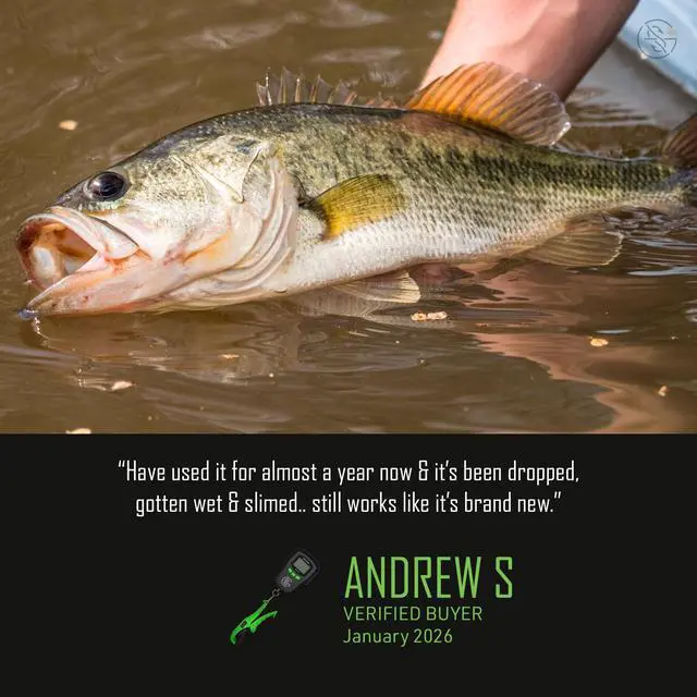Alt view image 5 of 6 - Googan Squad Digital Fish Scale with Lip Grip, 55 lb Capacity, Bright Digital Display and Batteries Included for Bass, Catfish and Saltwater Anglers