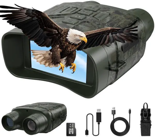Main image of Night Vision Goggles for Adults, 4K Infrared Night Vision Binoculars with Rechargeable Battery and Anti-Shake Motion Detection for Camping, Camo