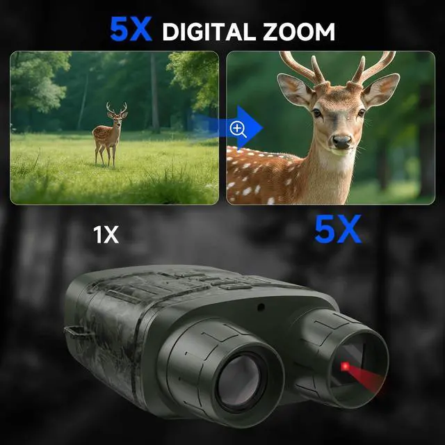 Alt view image 4 of 7 - Night Vision Goggles for Adults, 4K Infrared Night Vision Binoculars with Rechargeable Battery and Anti-Shake Motion Detection for Camping, Camo
