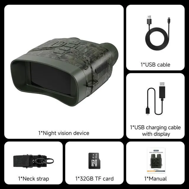 Alt view image 7 of 7 - Night Vision Goggles for Adults, 4K Infrared Night Vision Binoculars with Rechargeable Battery and Anti-Shake Motion Detection for Camping, Camo